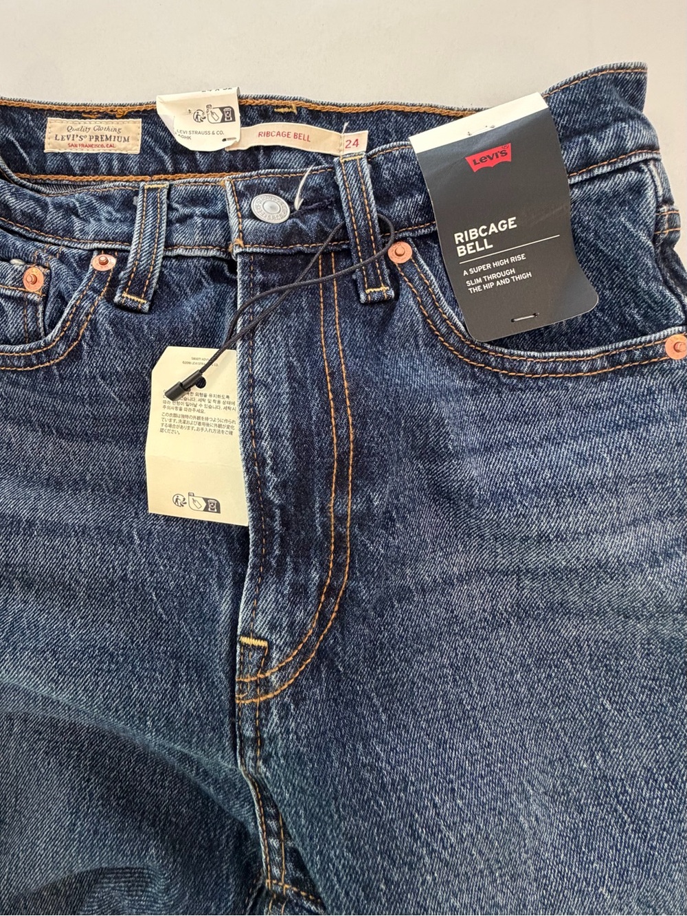 Levi's Ribcage Bell Dark Blue Denim Jeans